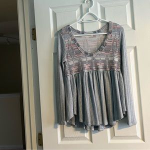 Sugarfox Long-sleeve Scoop Neck Top